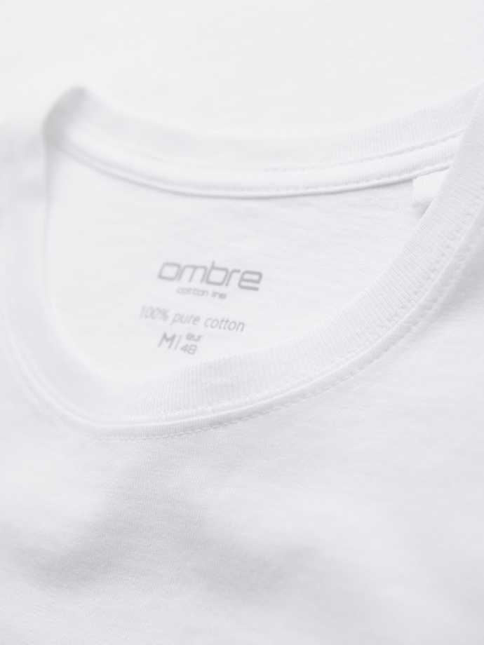 Men's BASIC classic cotton T-shirt - white V4 OM-TSBS-0236