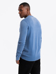 Men's wash sweater with v-neck - blue V4 OM-SWOS-0108
