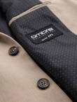 Elegancka męska marynarka SLIM FIT z rayonem – beżowa V2 OM-BLZB-0135