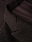 Men's coat with asymmetrical fastening and high collar - light brown V4 OM-COWC-0120