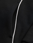 Unbuttoned men's sweatshirt with stand-up collar and hood - black V1 OM-SSZP-0216