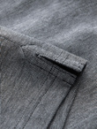 Men's melange polo shirt with striped collar - black V1 OM-POSS-0109