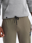 Men's sweatpants with logo - olive V4 OM-PASK-0167