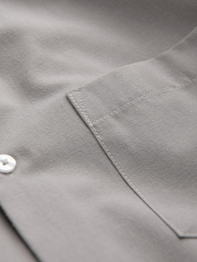 Men's REGULAR FIT shirt with pocket - gray V1 OM-SHCS-0148