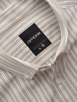 Men's cotton REGULAR FIT shirt with fine stripes - beige V1 OM-SHOS-0170