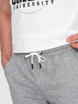 Spodenki męskie z tkaniny melanżowej LOOSE FIT - szare V6 OM-SRSK-0116