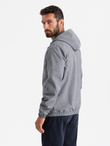 Men's lightweight sports jacket with fleece lining - gray V3 OM-JANP-0136