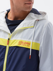 Men's hooded windbreaker jacket - navy blue V1 C438