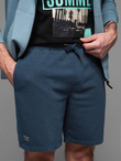Men's RELAXED FIT short sweat shorts in athleisure style - navy blue V4 OM-SRWS-0122