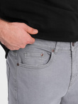 Spodnie męskie jeansowe bez przetarć SLIM FIT - szare V1 OM-PADP-0148