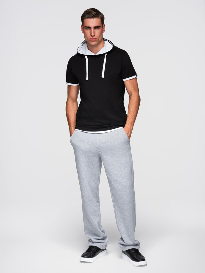 Men's SLIM FIT T-shirt with round neckline and logo - white V1 OM-TSCT-0220