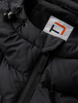 Pikowana ocieplana kurtka męska z raglanowym rękawem – czarna V4 OM-JAHP-0302