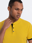 Men's collarless polo shirt - yellow V9 OM-TSCT-0156