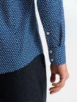 Men's fine pattern SLIM FIT shirt - navy blue V1 OM-SHCS-0140