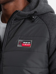 Men's mid-season jacket - dark grey C601