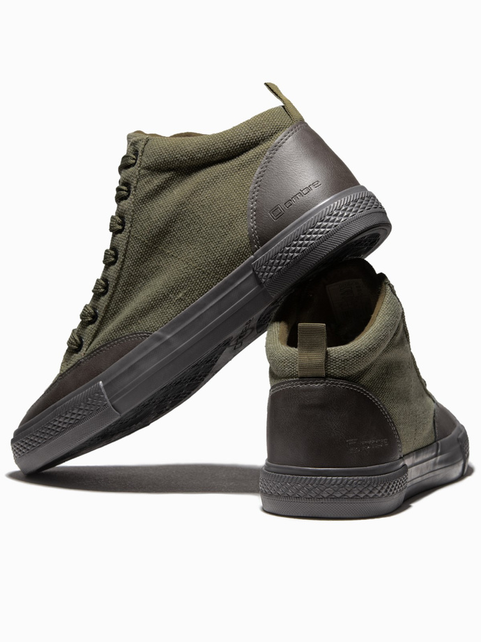 Buty męskie sneakersy - oliwkowe V5 T377