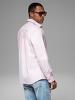 Cotton pastel men's oxford shirt - light pink V1 OM-SHOS-0183
