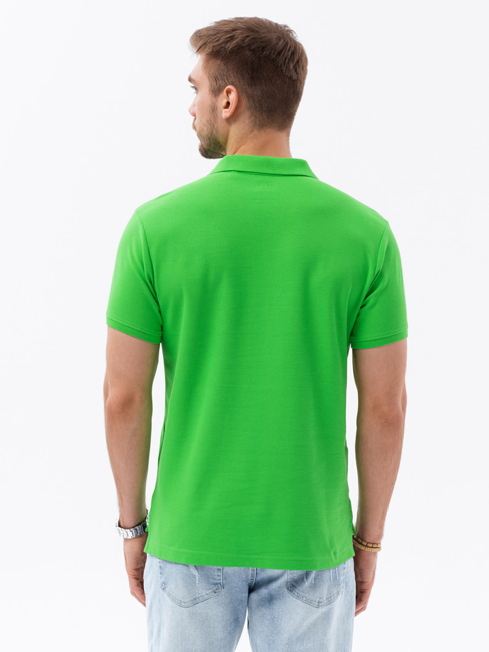 Men's pique knit polo shirt - green V25 S1374