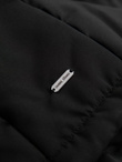 Men's quilted jacket with high zipped hood - black V1 OM-JAHP-0238