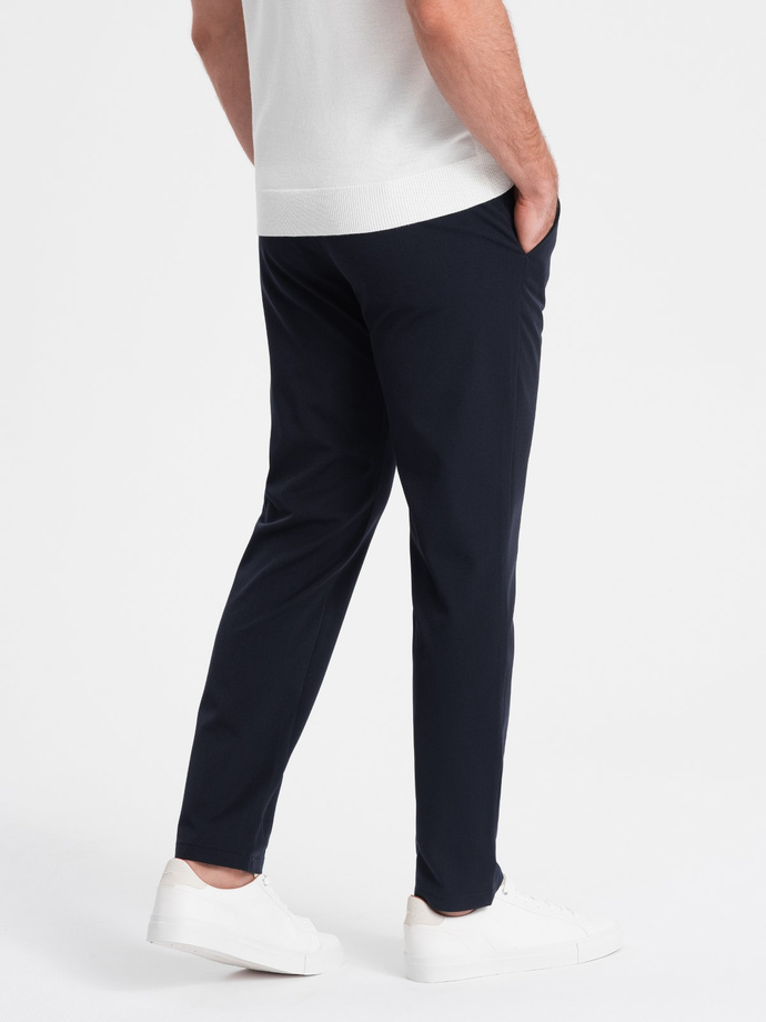 Spodnie męskie eleganckie chino SLIM FIT - granatowe V3 OM-PACP-0191