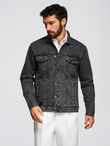 Men's denim jacket katana with washem - black V3 OM-JADJ-0219
