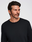 BASIC men's non-stretch cotton sweatshirt - black V9 OM-SSBN-0159