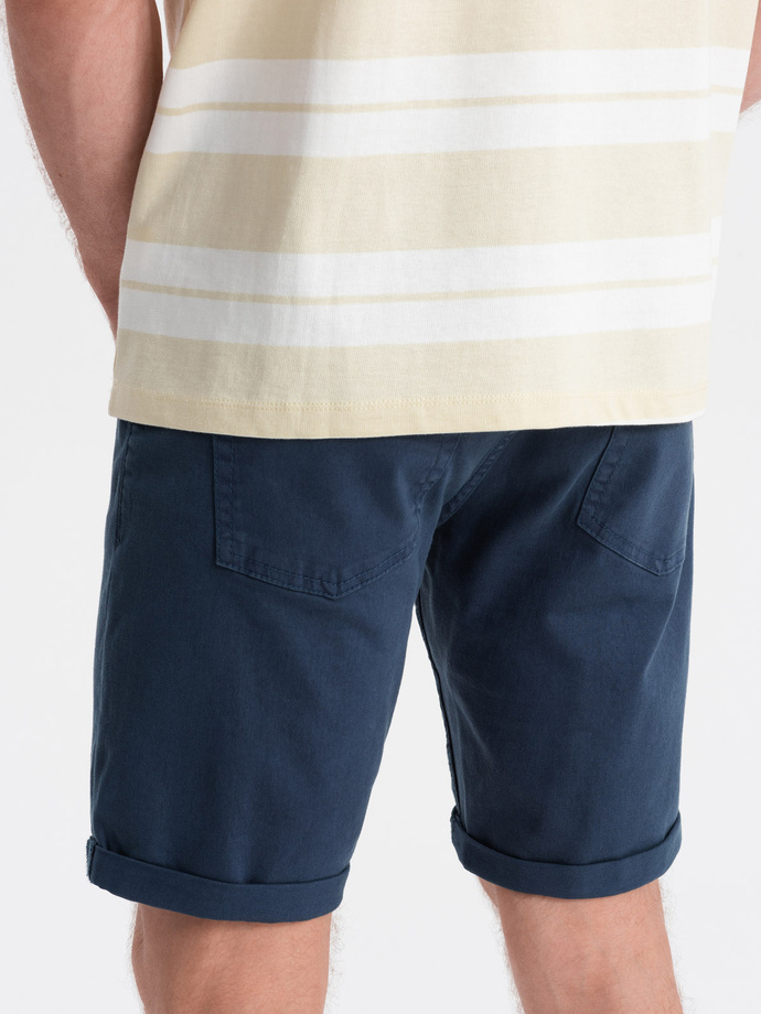 Szorty męskie CHINO - ciemnoniebieskie V8 OM-SRDS-0103