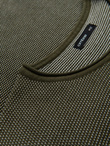 Dzianinowy męski sweter w strukturalne kropki – oliwkowy V2 OM-SWSW-0118 