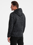 Men's non-stretch kangaroo hooded sweatshirt - graphite melange V2 B1675