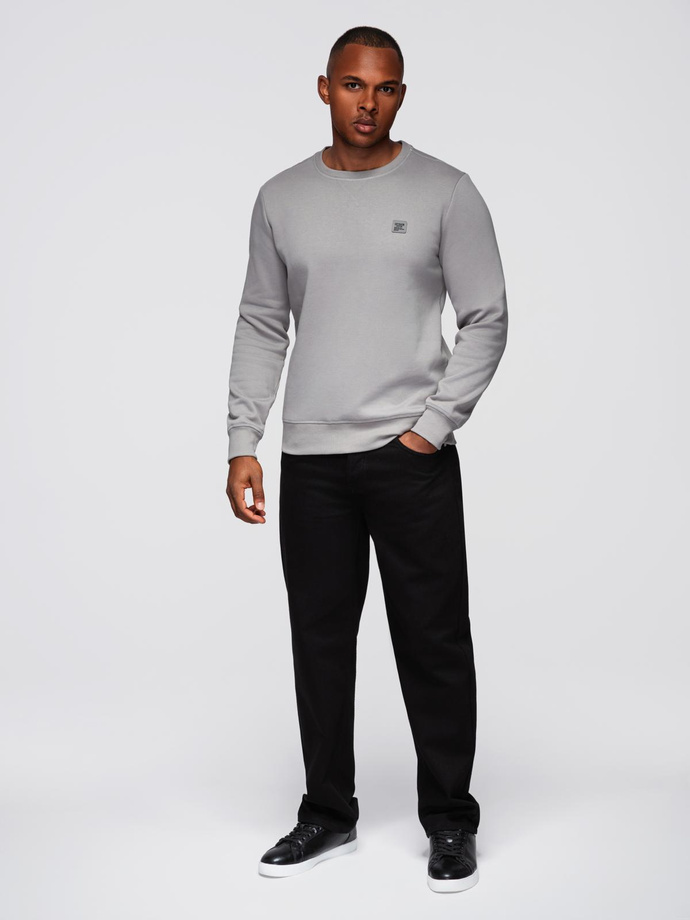 Unbuttoned men's sweatshirt with stand-up collar and hood - black V1 OM-SSZP-0216