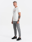 Men's JOGGERS pants with cargo pocket - gray V4 OM-PADJ-0112