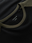 Męski longsleeve z raglanowymi kontrastowymi rękawami – czarno-oliwkowy V3 OM-LSCL-0105