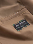 Men's hooded coat in fine stripe - coffee V1 OM-COSC-0112