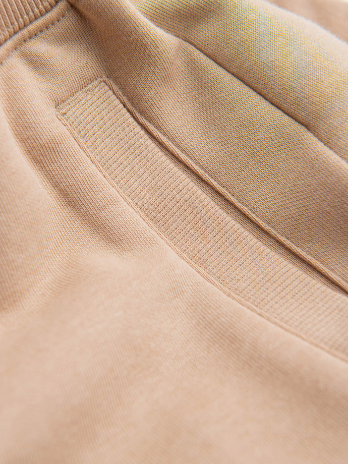 BASIC men's cotton sweatshorts - beige V6 OM-SRBS-0149
