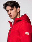 Męska kurtka z polarowym środkiem SOFTSHELL- czerwony V6 OM-JANP-0137
