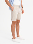 Men's knit shorts with rolled up legs - sand V3 OM-SRCS-0170