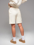 Unisex sweat shorts with drawstring waist - cream V2 OU-SRBC-0101