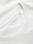 Men's cotton T-shirt with delicate embroidery - cream V2 OM-TSCT-0170