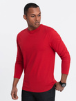 BASIC men's longsleeve with round neckline - red V5 OM-LSBL-0106