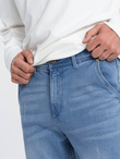 Men's SKINNY FIT denim pants with chino pockets - light blue V2 OM-PADP-0100