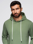 Bluza męska dresowa BASIC kangurka z kapturem - zielona V3 B1674