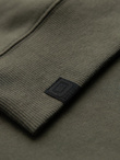 Unbuttoned men's sweatshirt with stand-up collar and hood - black V1 OM-SSZP-0216