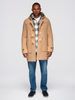 Men's insulated coat with hood and concealed zipper - black V1 OM-COWC-0110
