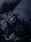 Warm men's puffer jacket with welts - navy blue V2 OM-JAHP-0207