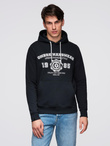 Men's hooded sweatshirt with graphics - black V3 B1714
