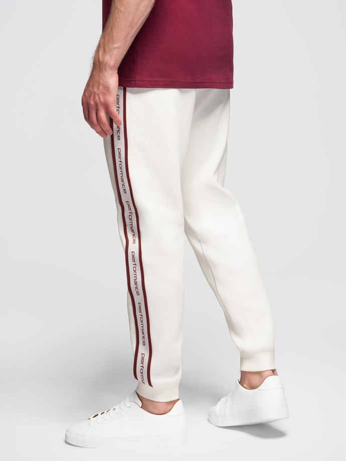 Men's sweatpants with contrast stitching - black V1 OM-PASK-0145