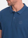 Men's pique knit polo shirt - dark blue V13 S1374