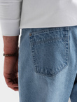 Męskie spodnie jeansowe TAPERED FIT z dziurami – jasnoniebieskie V1 OM-PADP-0175