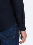 Men's cotton oxford shirt with REGULAR pocket - navy blue V5 OM-SHOS-0108