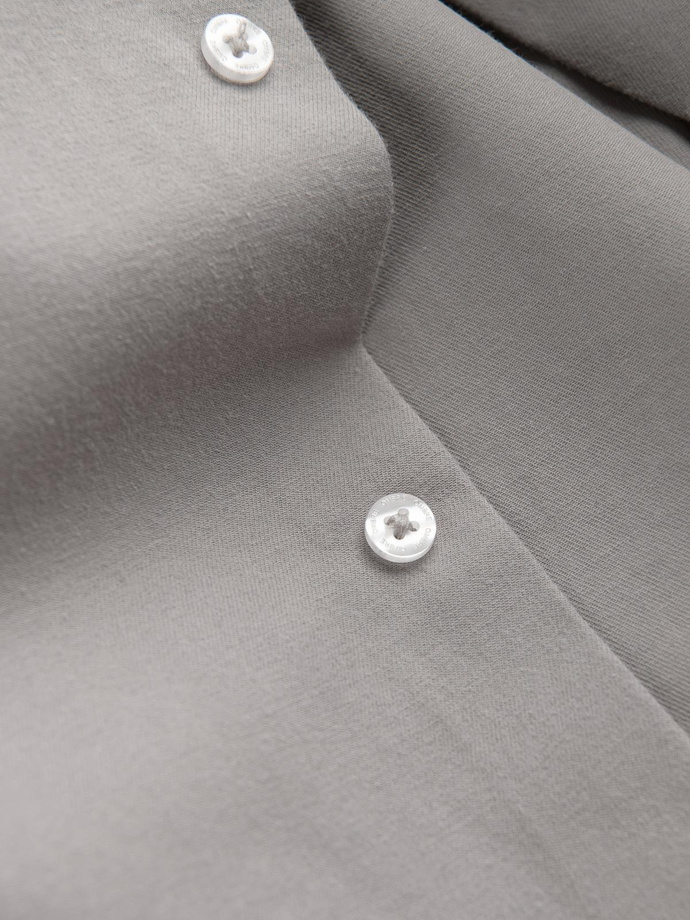 Men's REGULAR FIT shirt with pocket - gray V1 OM-SHCS-0148